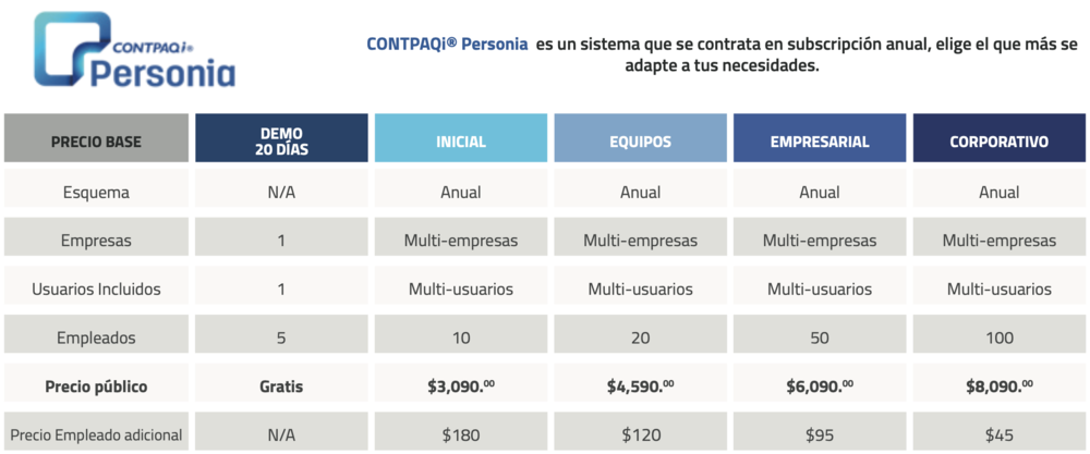 Planes CONTPAQi® Personia